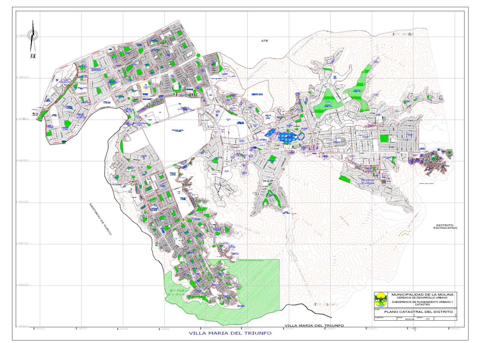 Mapa catastral del distrito de La Molina